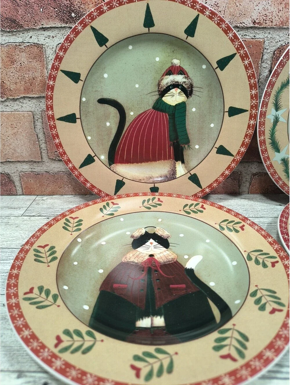 Oneida Sakura Fiddlestix Christmas HOLIDAY CATS 8 1/4